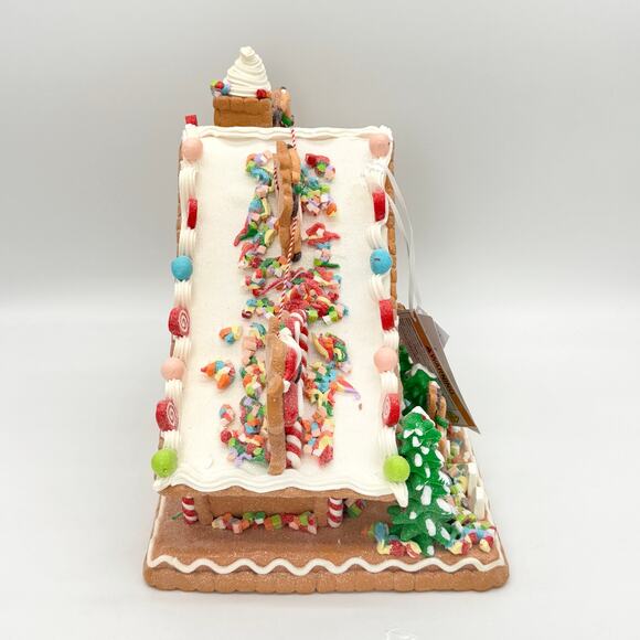 Santa’s Arrival LED Gingerbread House Santa & Reindeer Roof Sugarplum Dreams NEW - Picture 8 of 9